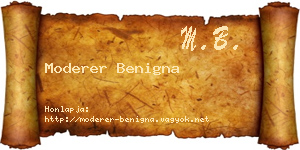 Moderer Benigna névjegykártya